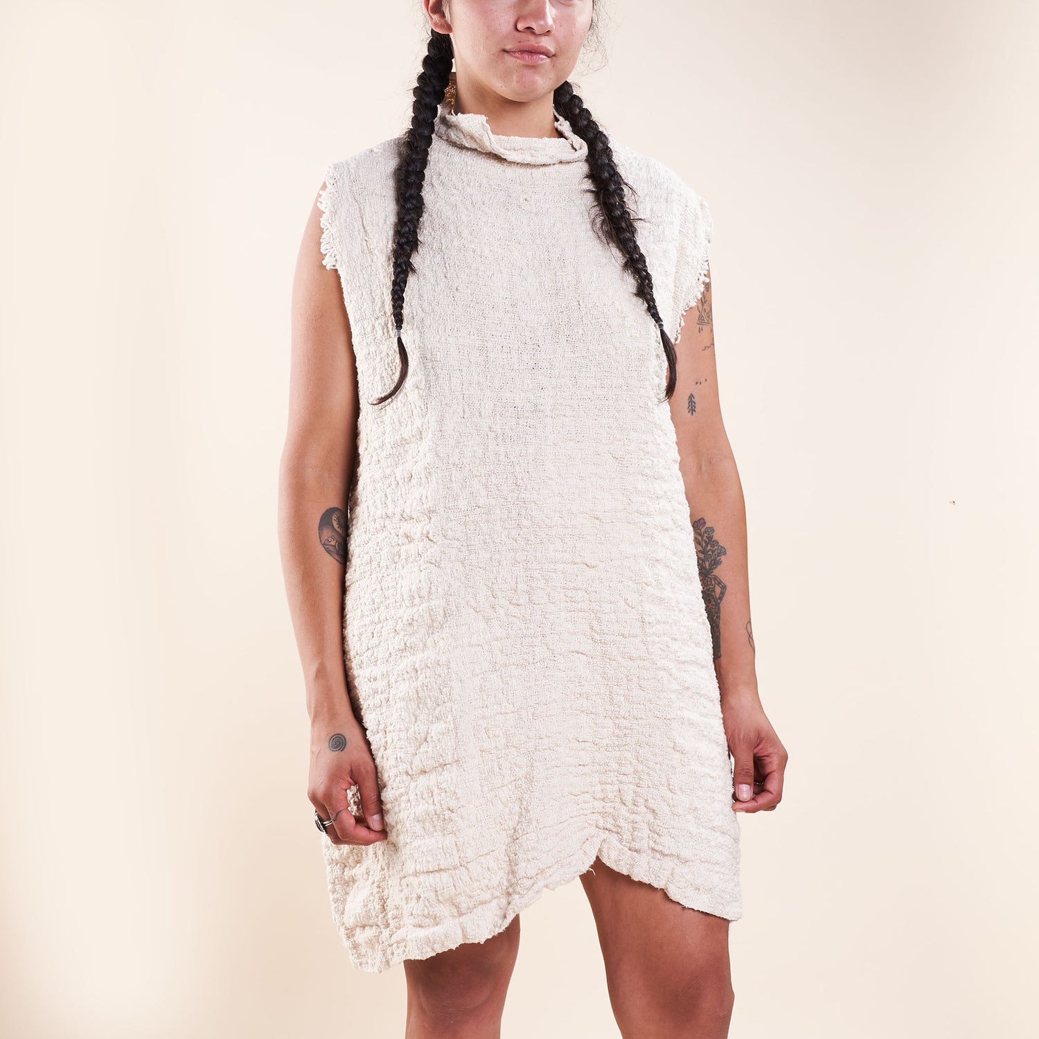 Olga Tunic, Undyed Handspun Natural Cotton