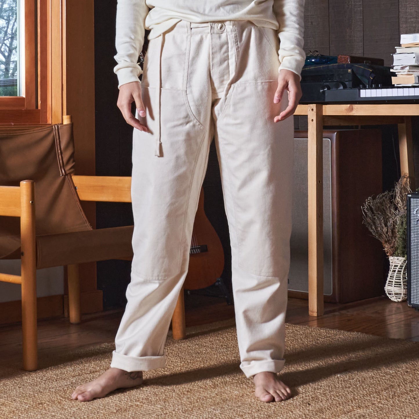 8-Pocket Drawstring Maker Pants, Undyed Organic Cotton Twill + Canvas