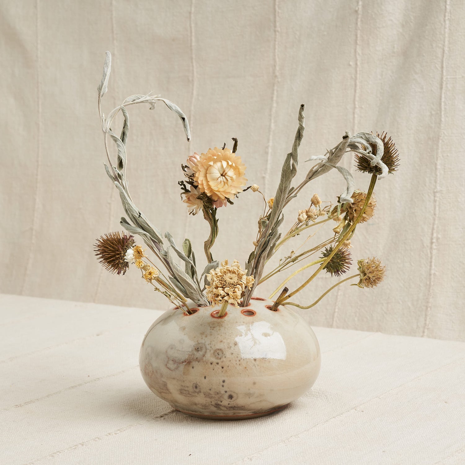 Ceramic Flower Frog Vase