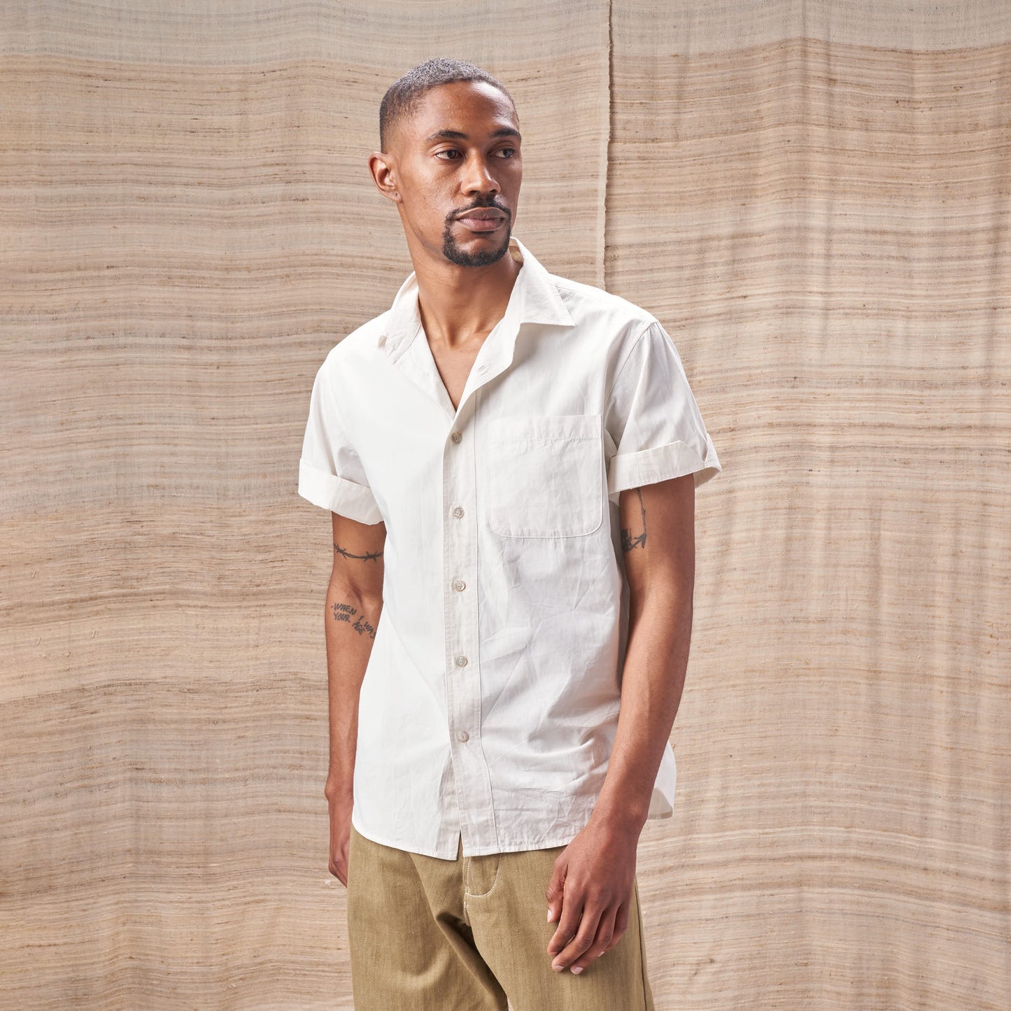 Camp Collar Matty Shirt, Organic Undyed Poplin