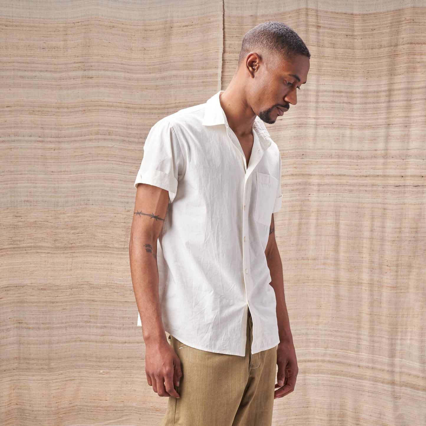 Camp Collar Matty Shirt, Organic Undyed Poplin