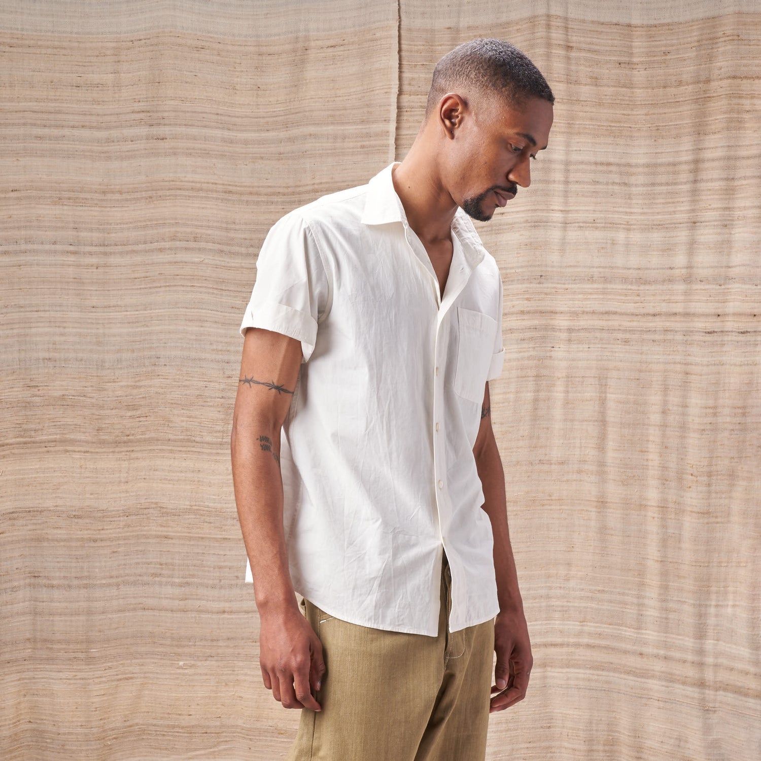 Camp Collar Matty Shirt, Organic Undyed Poplin