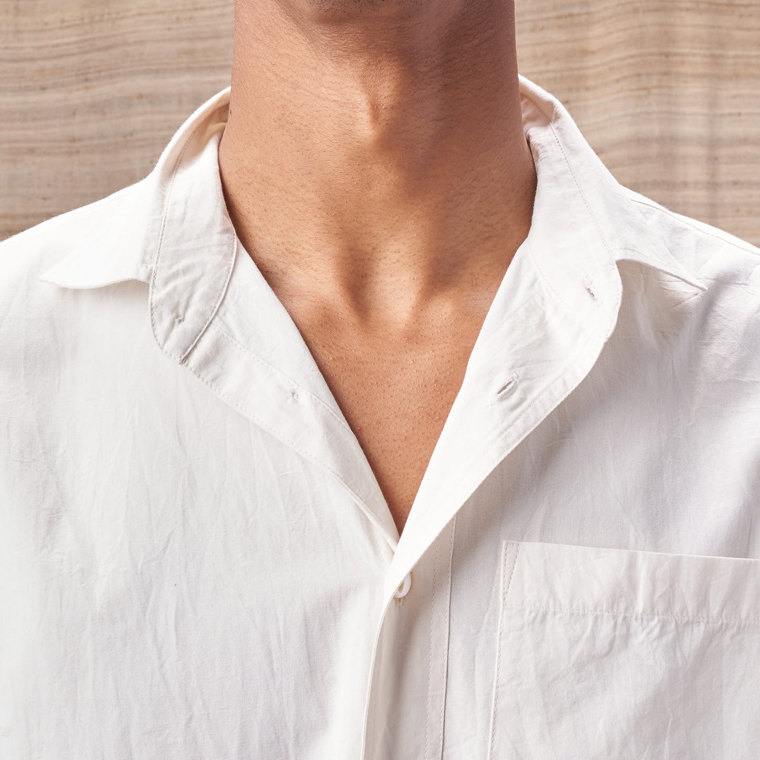 Camp Collar Matty Shirt, Organic Undyed Poplin