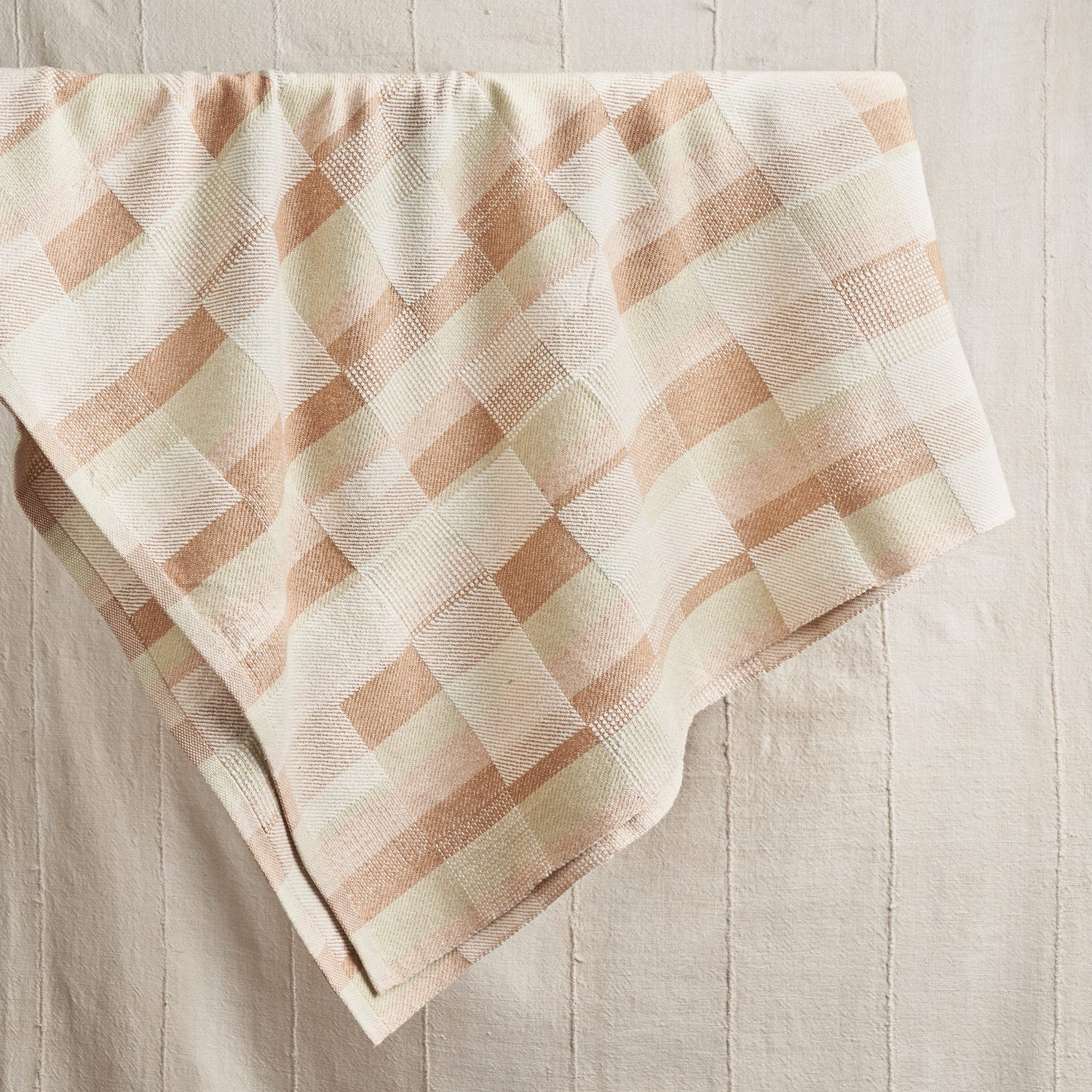 Organic Checkered Hand Towel Wheat / Individual