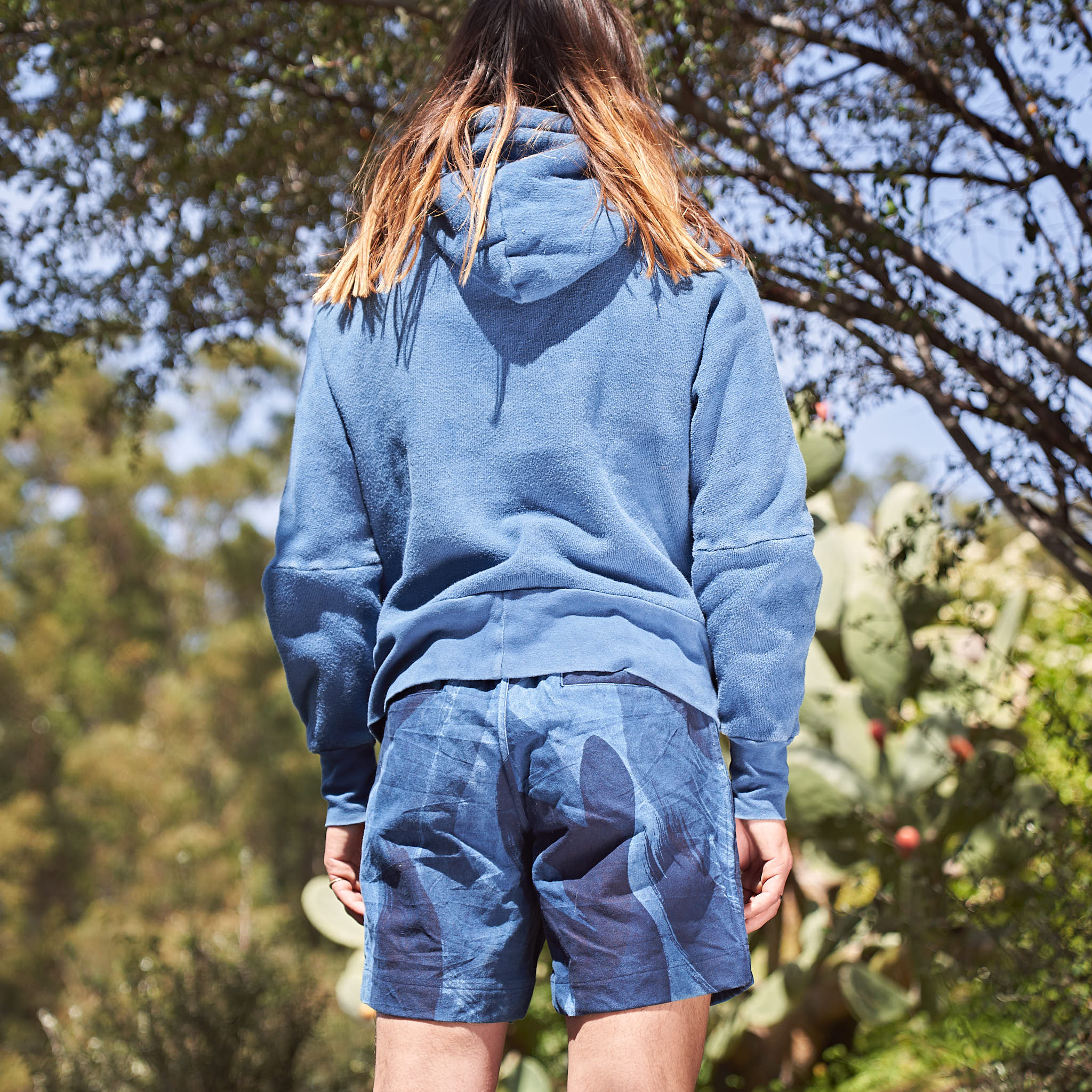 2-Pocket Knit Anorak, Indigo Organic Cotton Jersey