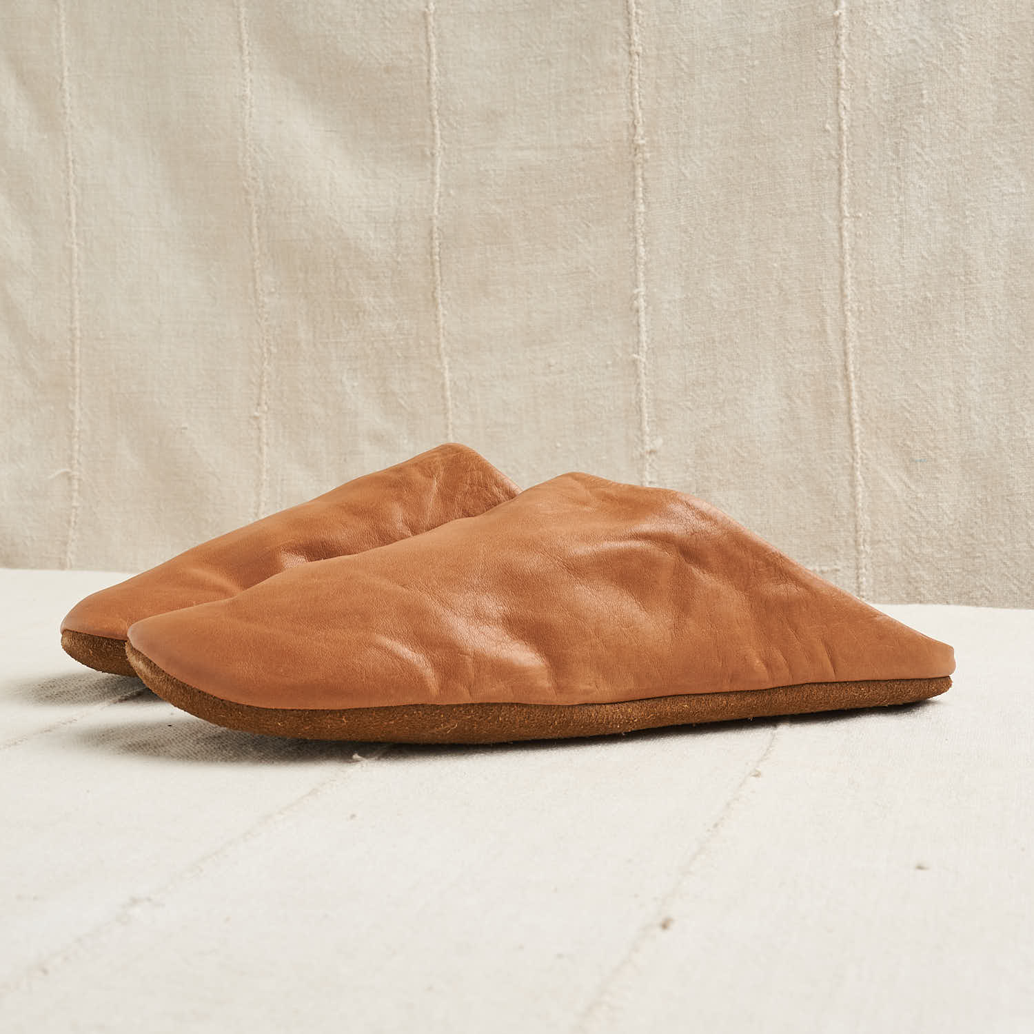 Indoor Slipper, Natural Vegetable Tanned Leather