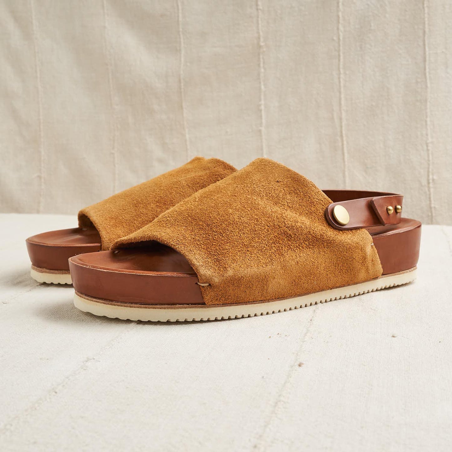 One Strap Sandal, Vegetable Tanned Suede
