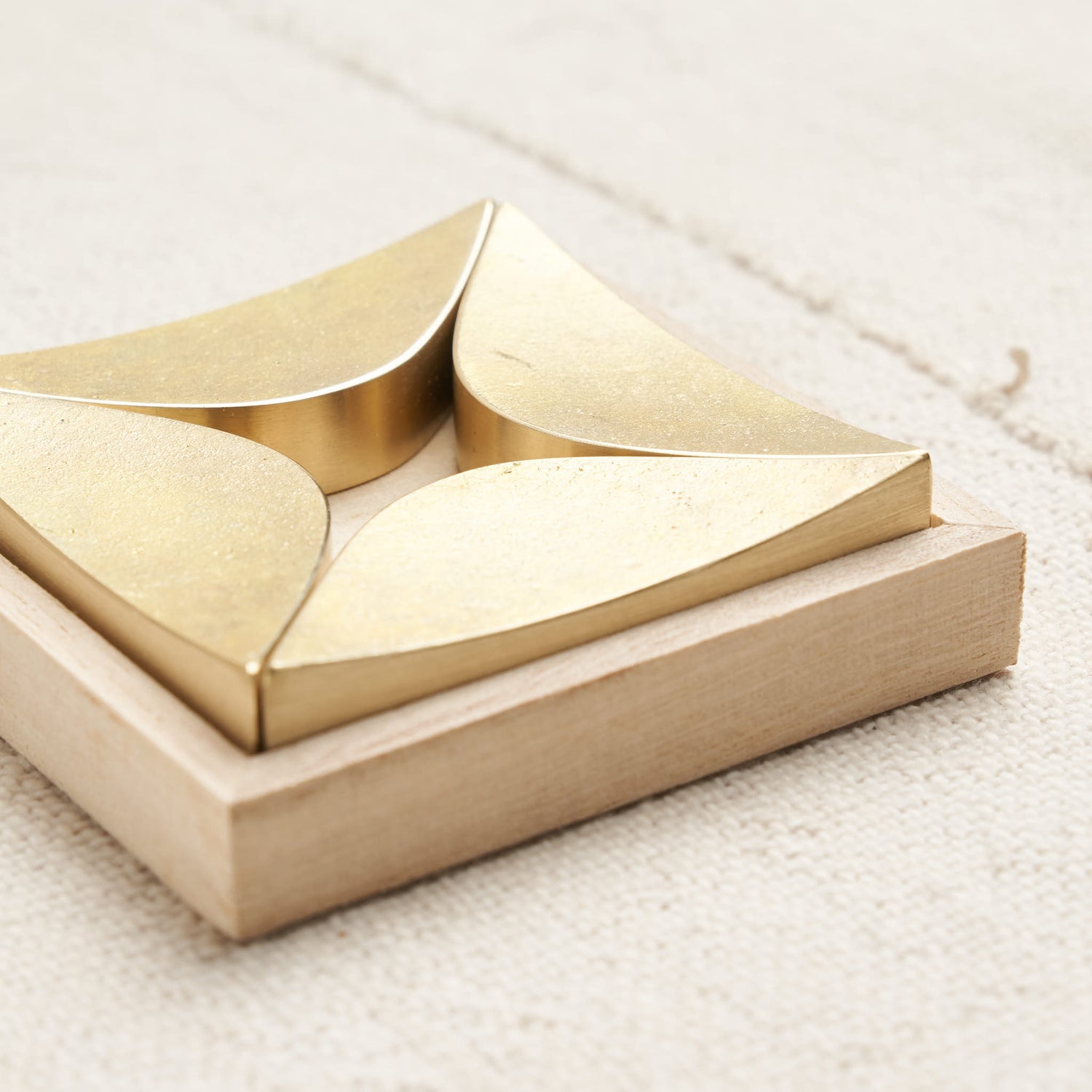 Crescent Solid Brass Chopstick Rest Set