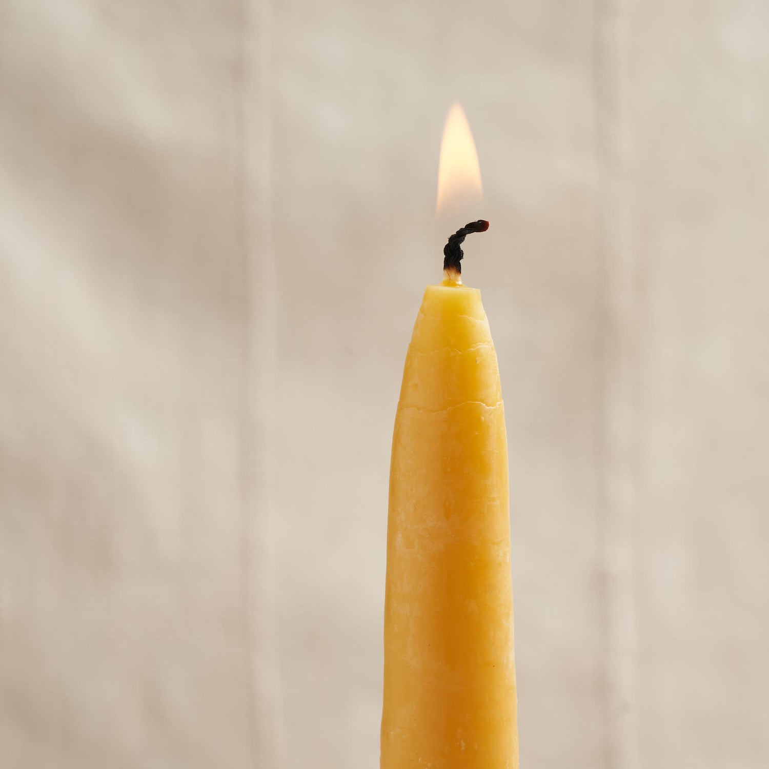 Pure Beeswax Taper Candles, Dipped Look