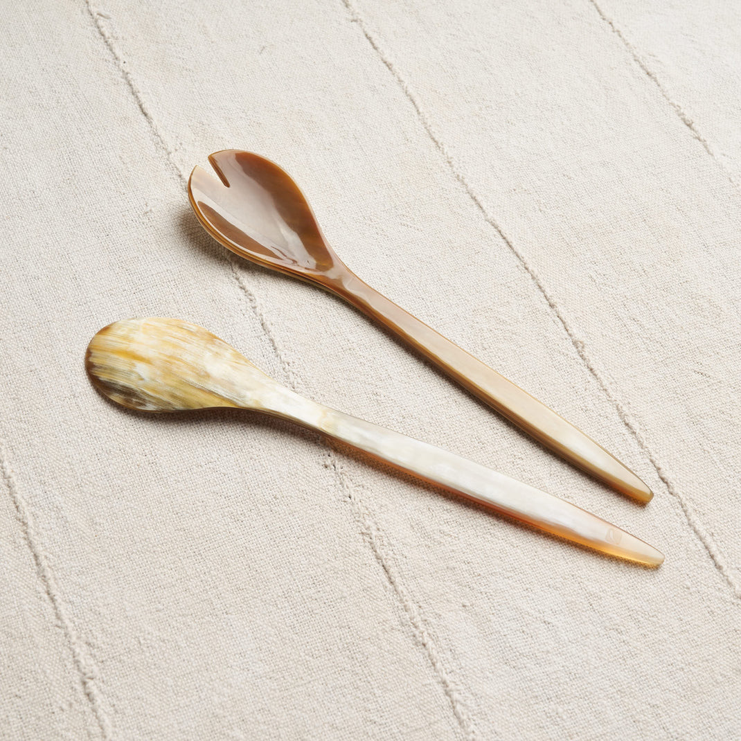 Hornvarefabrikken Natural Horn Salad Servers Housework