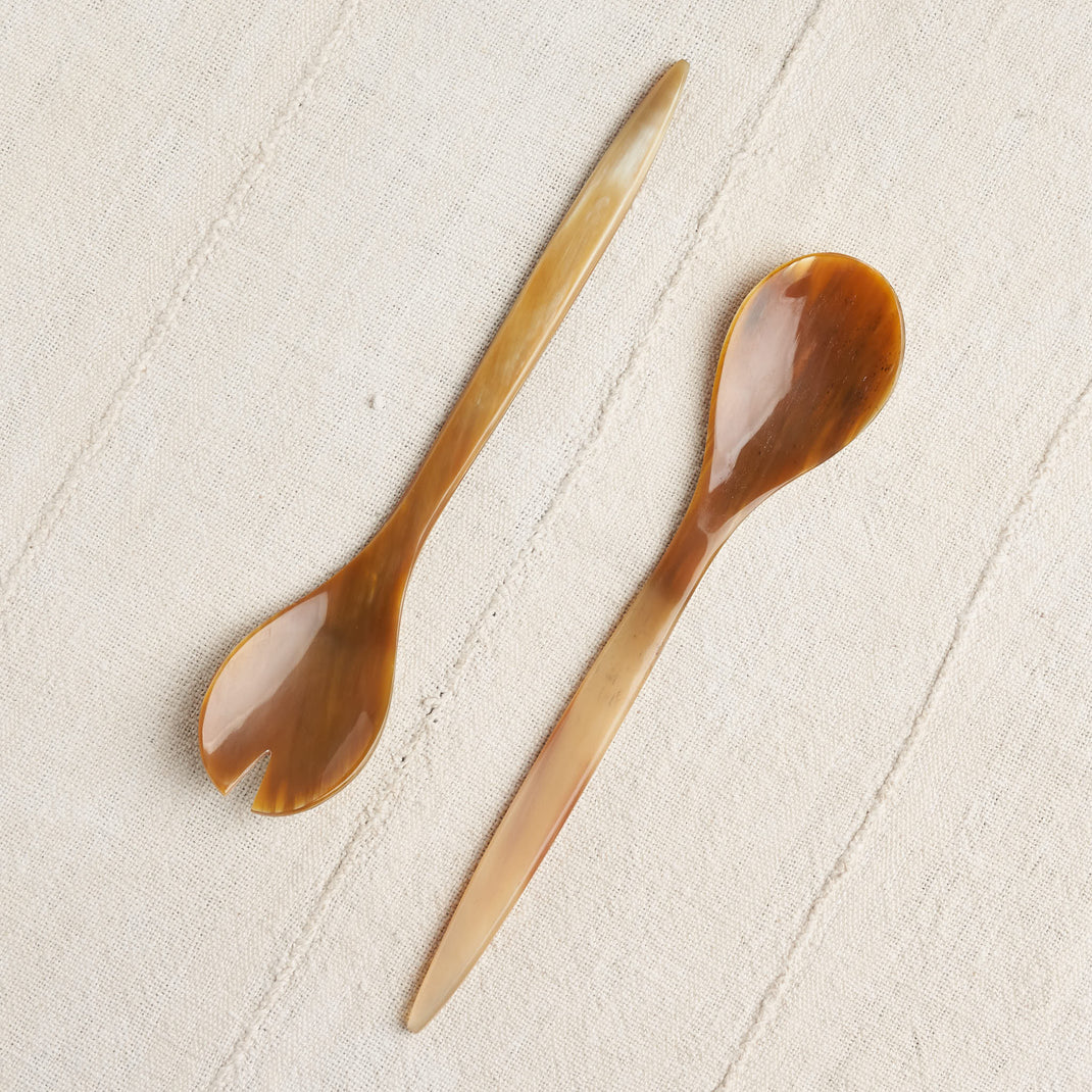 Hornvarefabrikken Natural Horn Salad Servers Housework