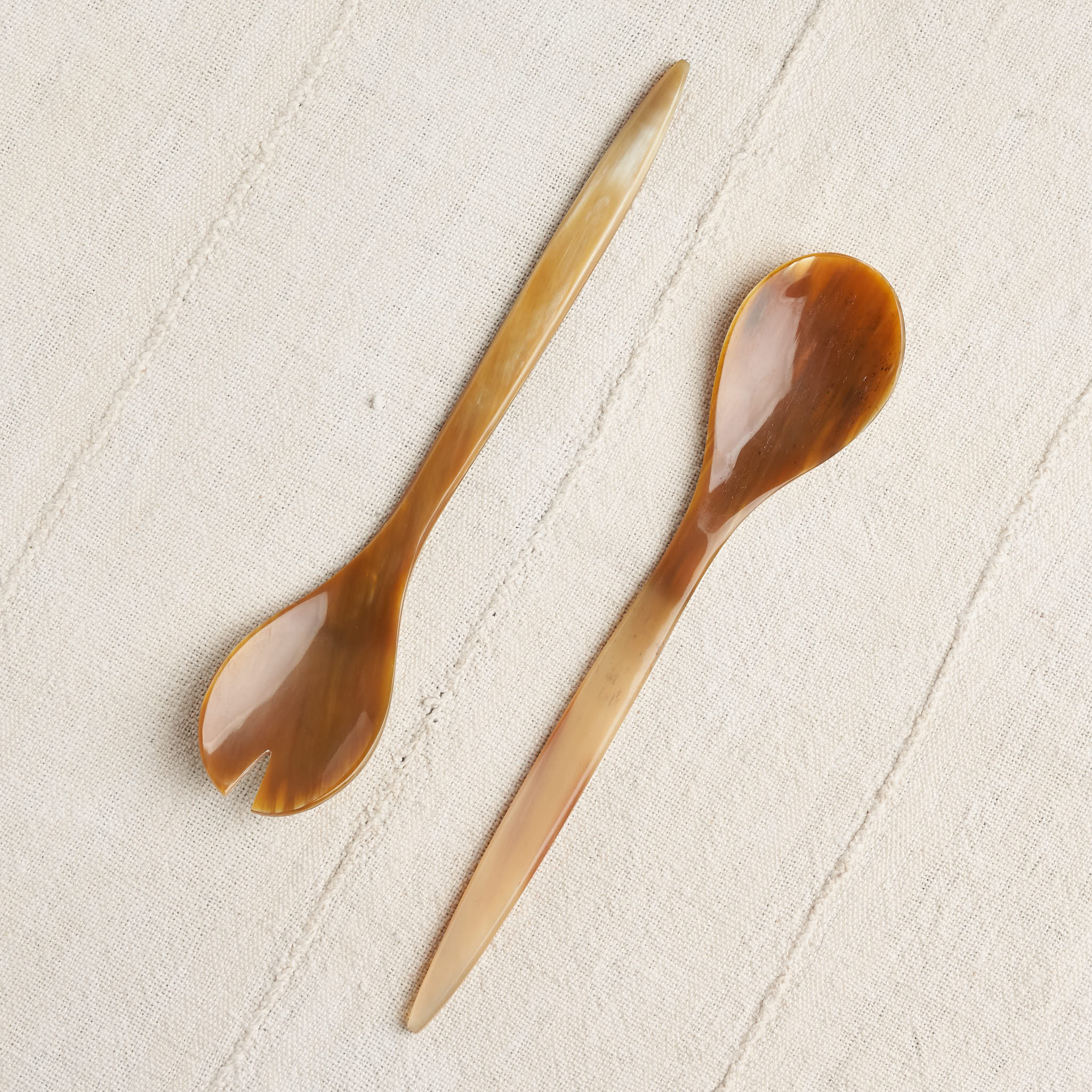 Hornvarefabrikken Natural Horn Salad Servers Housework