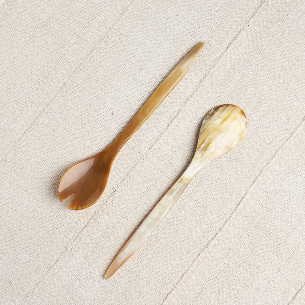 Hornvarefabrikken Natural Horn Salad Servers Housework