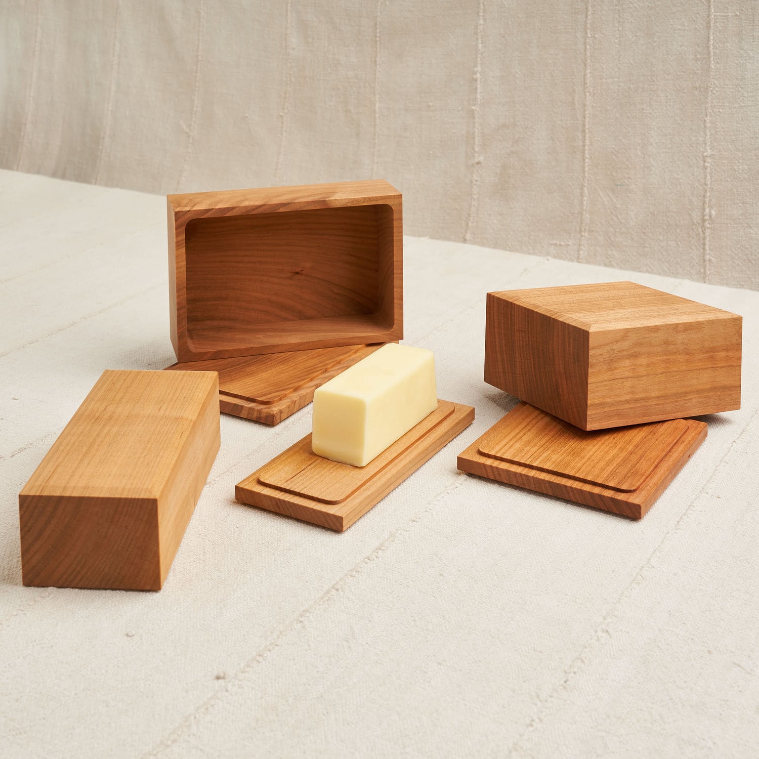 Natural Cherrywood Butter Keeper