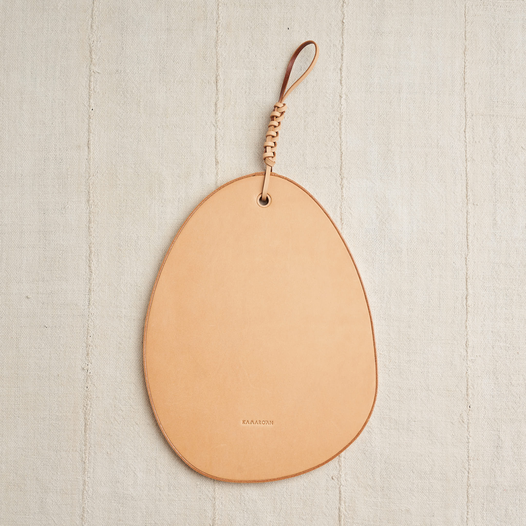 Kamaro'an | Woven Pebble Mirror in Natural Vegetable Tanned ...