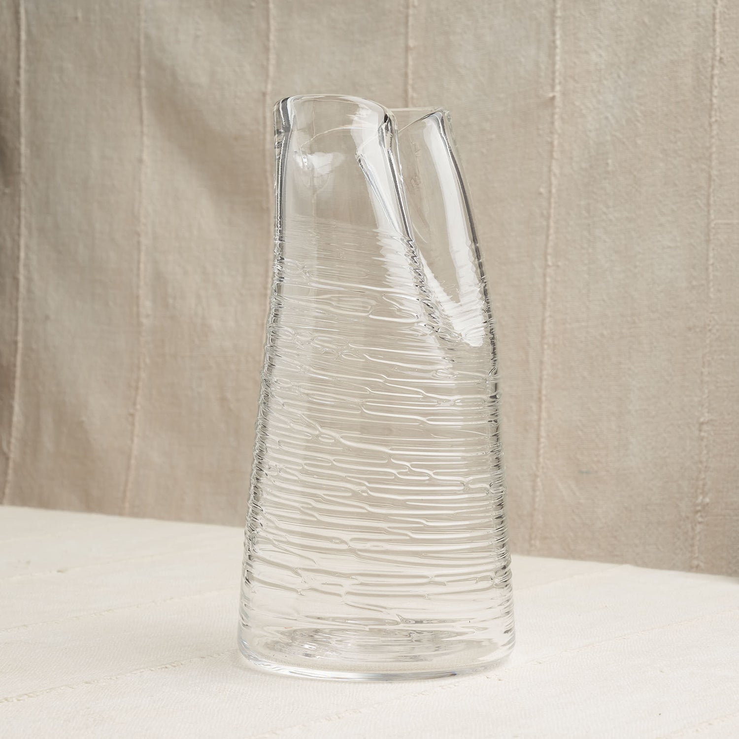 Handblown Folded Glass Carafe