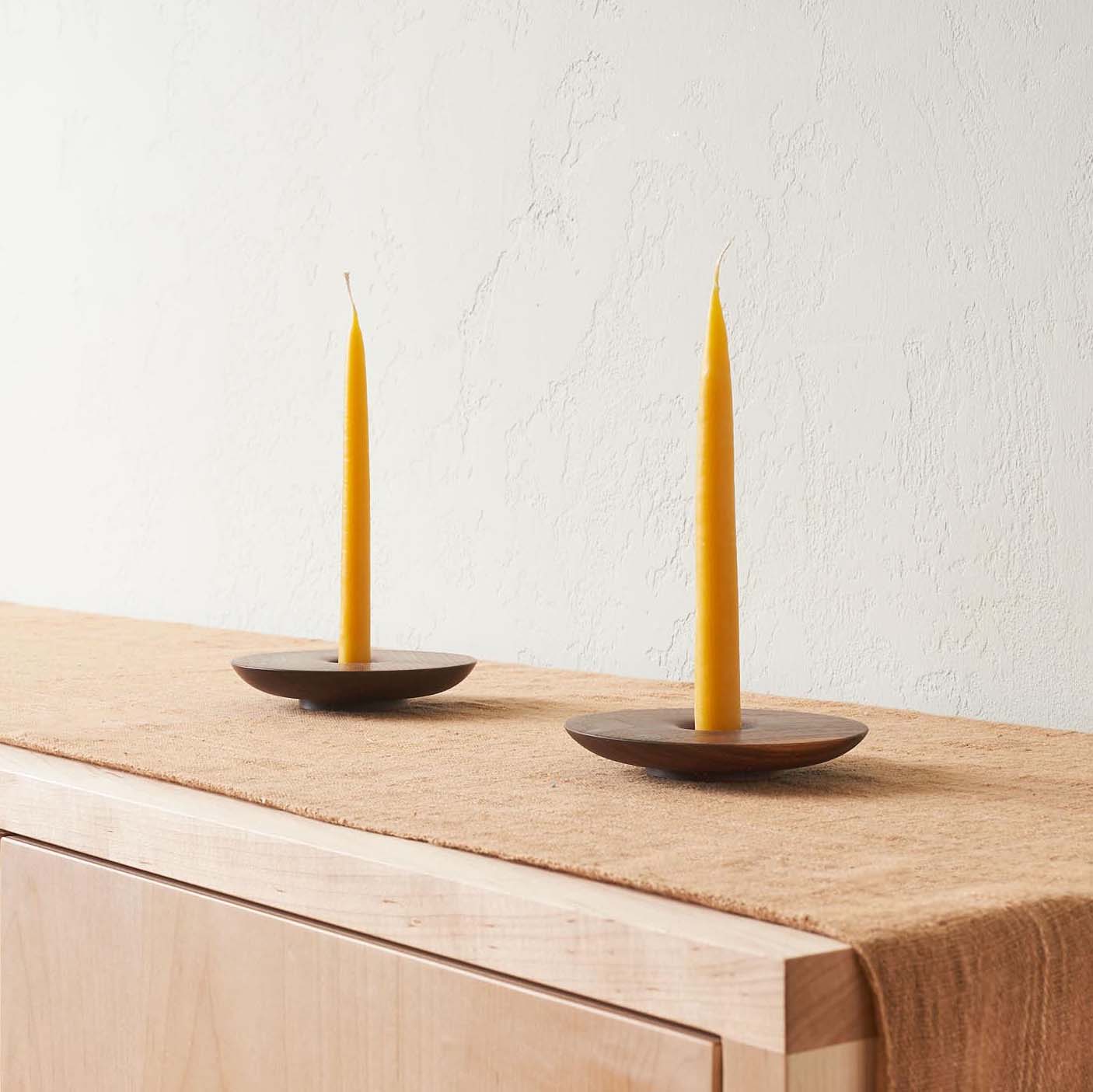 Hand-Dipped Pure Beeswax Taper Candles