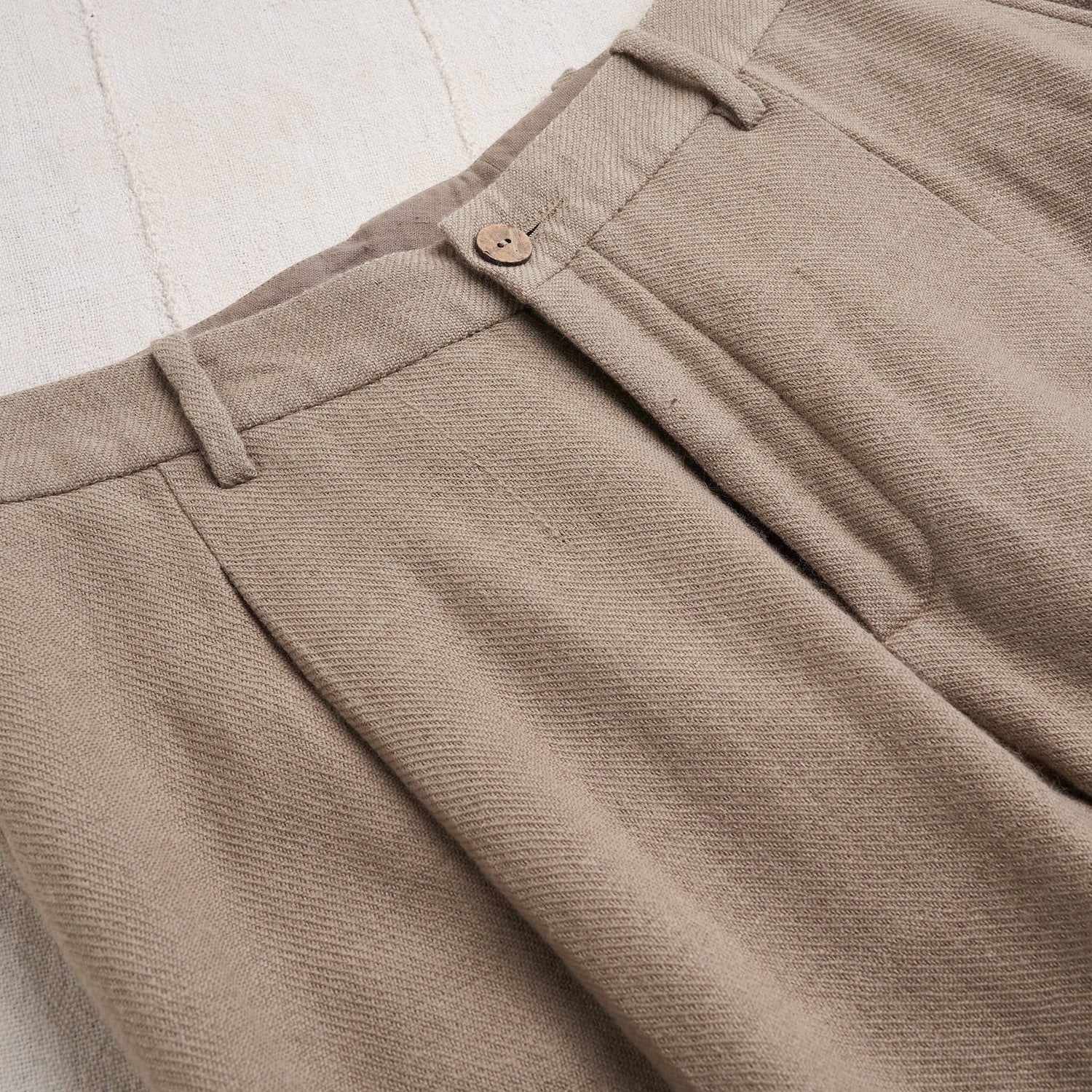 Pleated Taper Trousers, Iron Gray Wool Twill