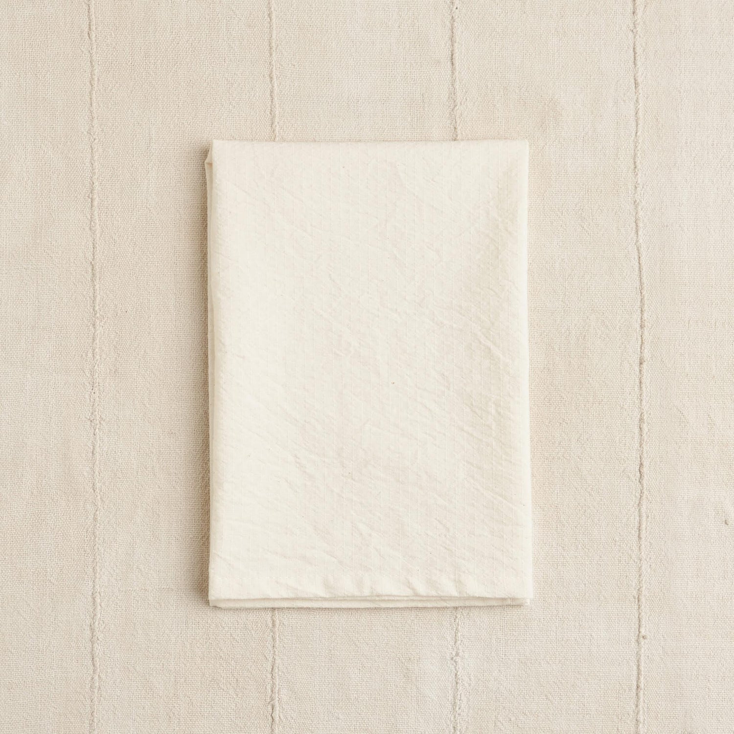 Organic Cotton Tea Towel, Undyed Cream Dobby