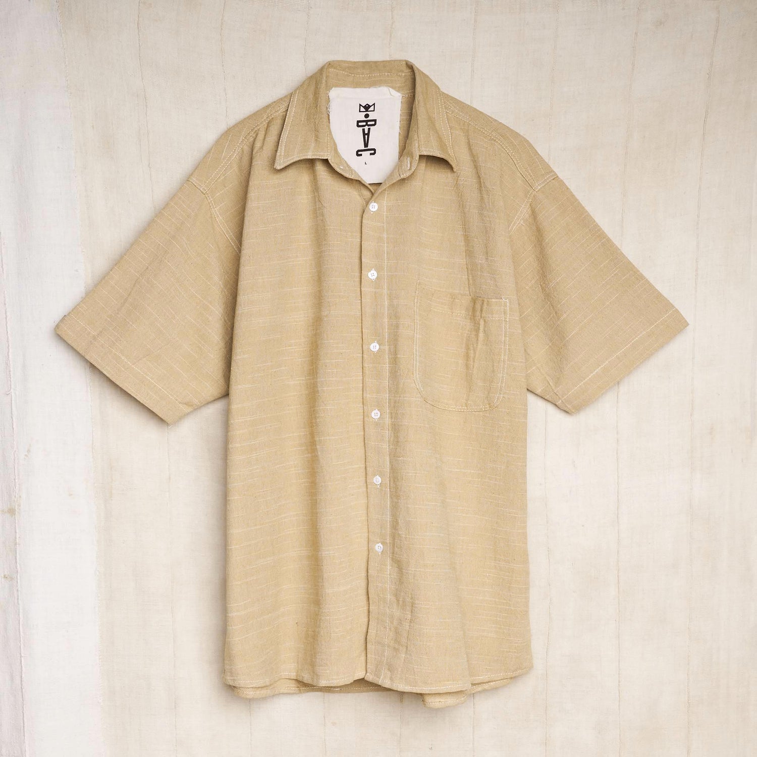 Grandfather Shirt, Handloom Cotton Mango Ikat