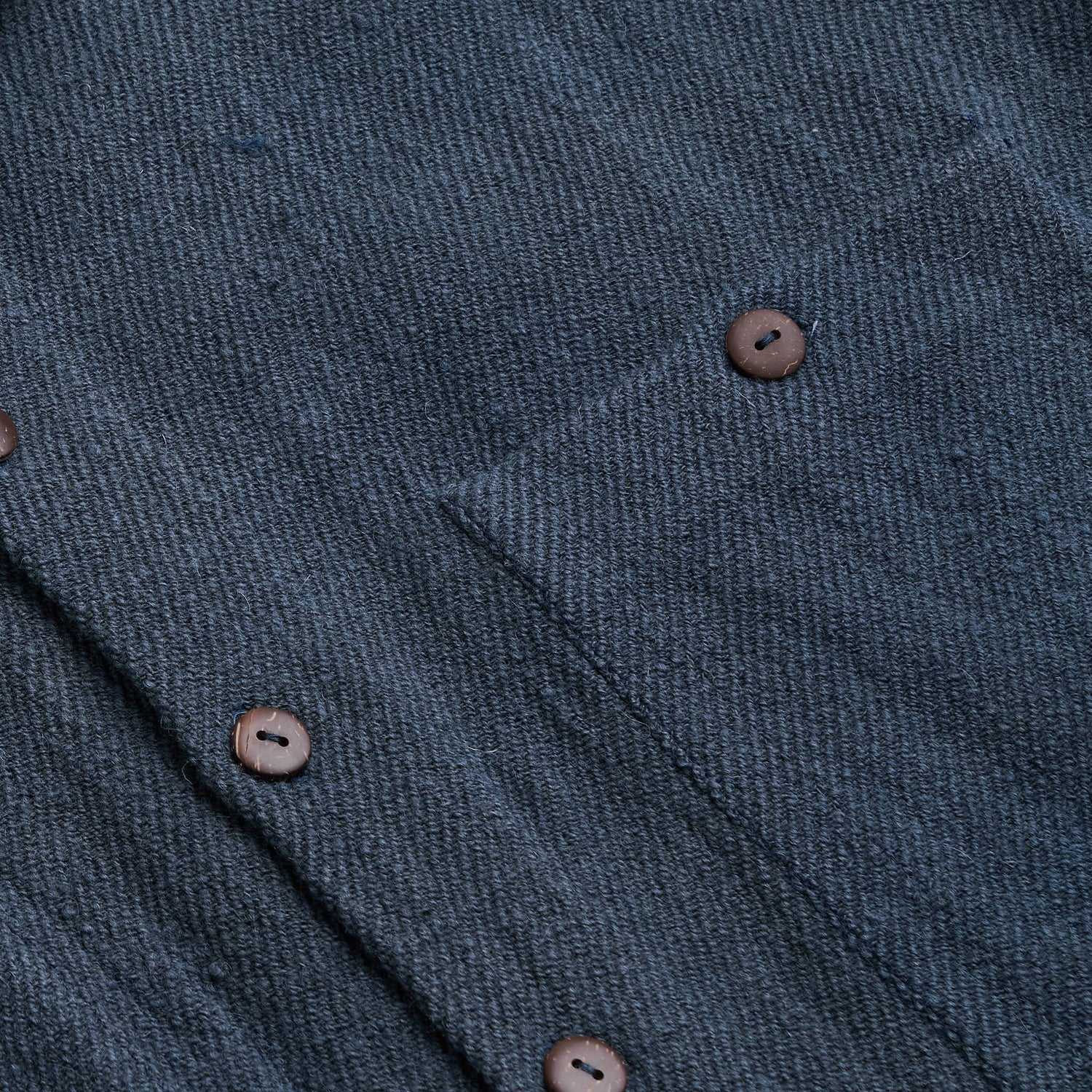 Lonnng Shirt, Indigo-Iron Gray Wool Twill