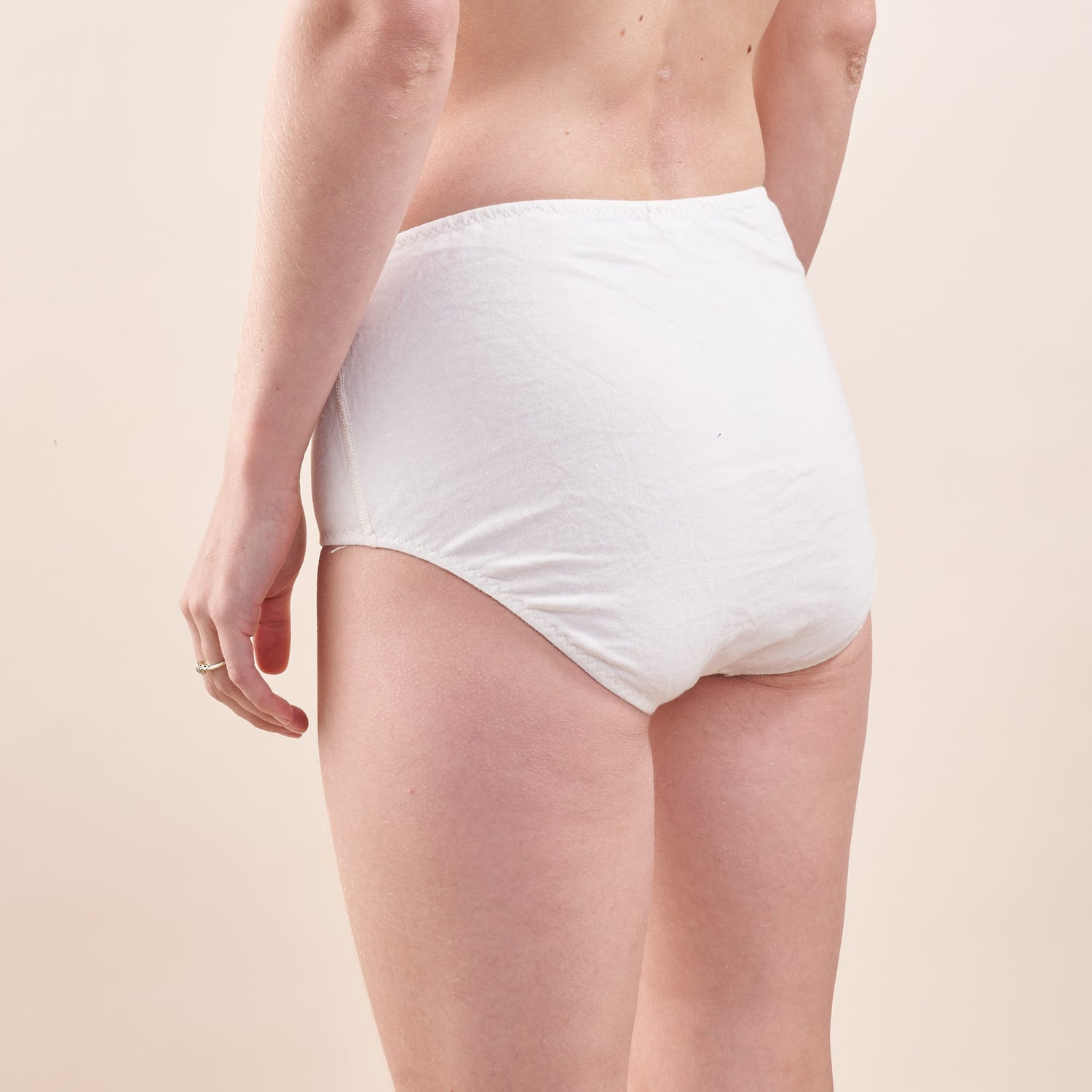 High Rise Organic Cotton Underwear, Undyed, Pansy