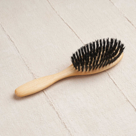 Boar Bristle Hairbrush, Flat Round