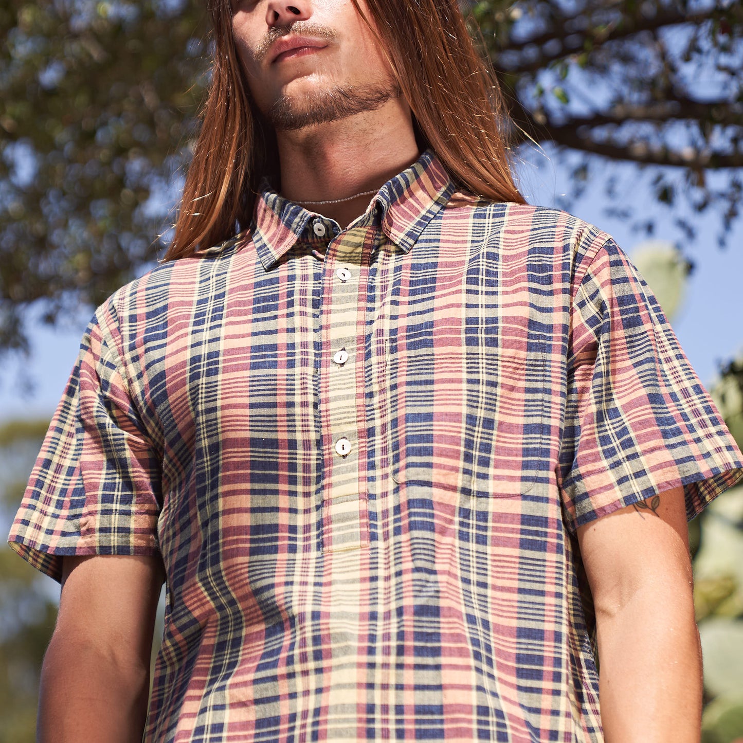 Cedar Shirt, Organic Plant Dyed Madras