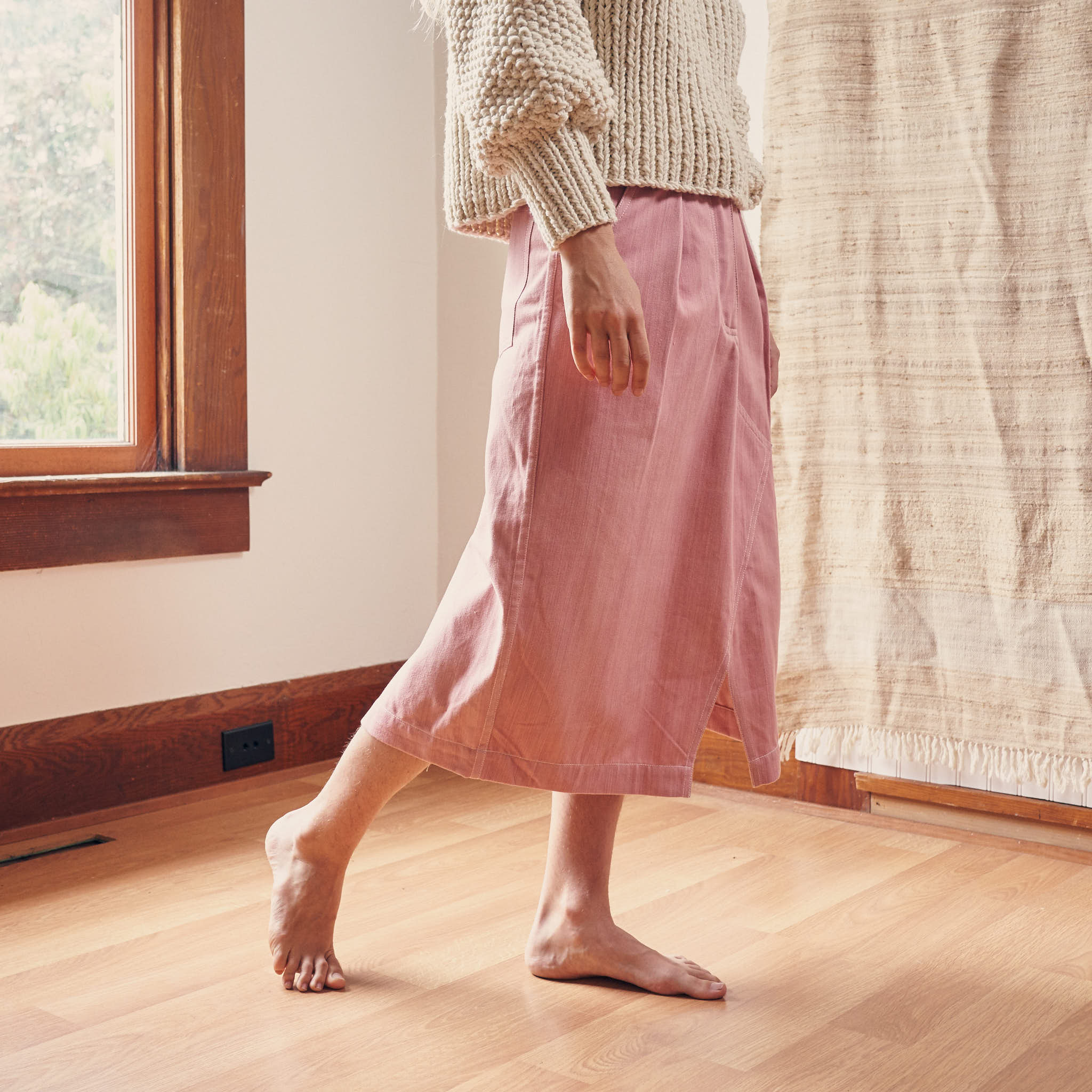 STORY mfg | Jeannie Skirt in Sappy Pink Organic Denim – Housework