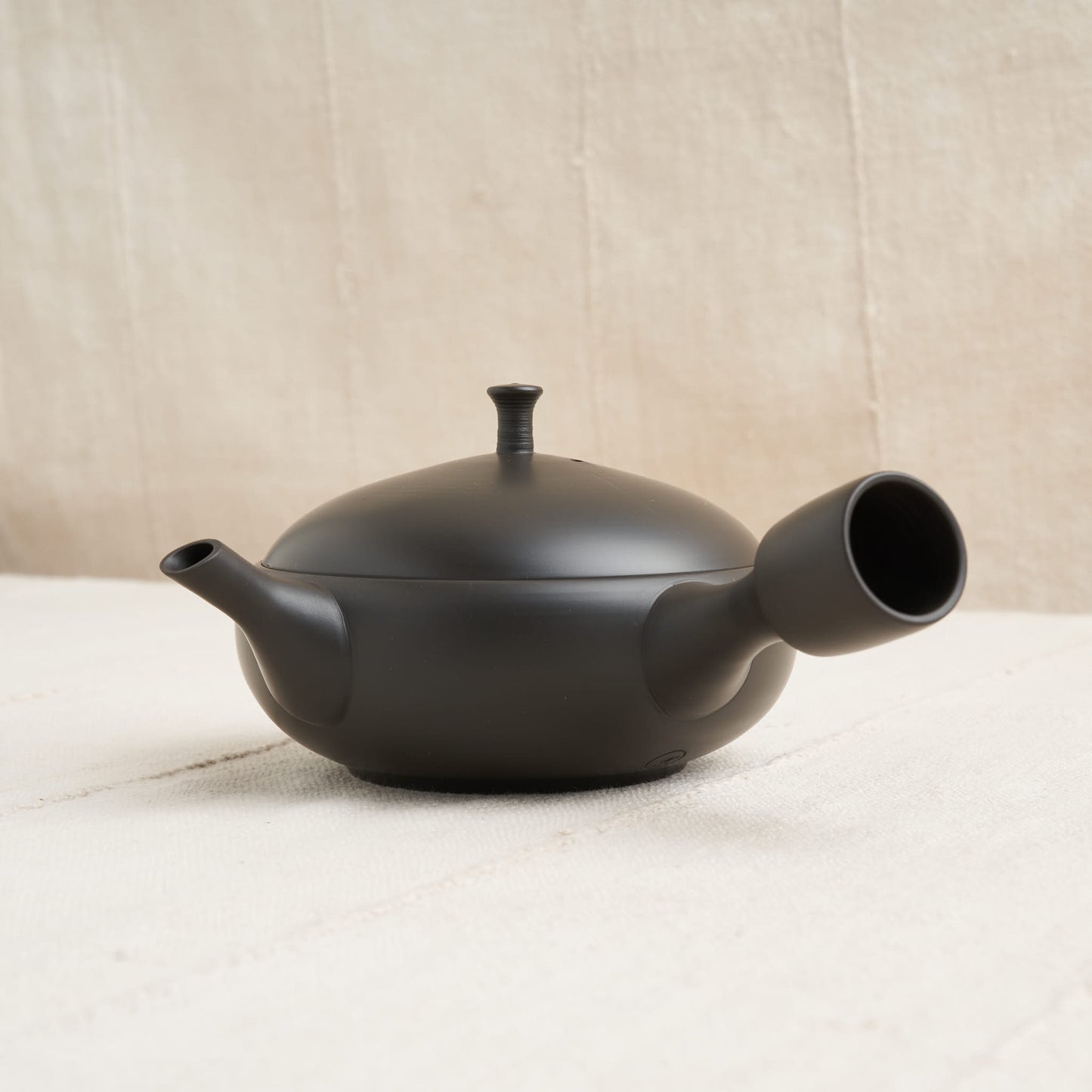 Tokoname Teapot, Unglazed Iron Black Clay