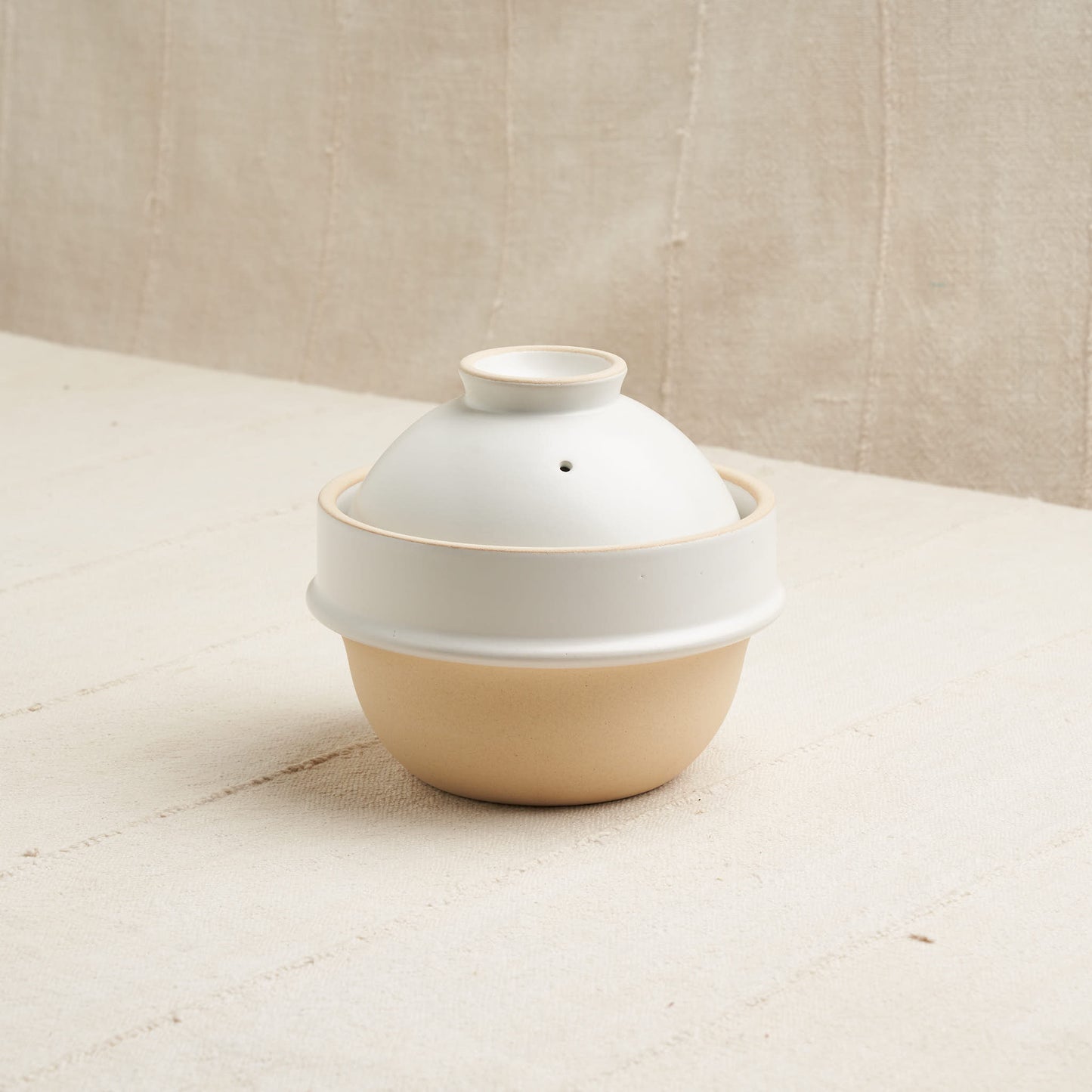 Mini Rice Cooker Donabe, White