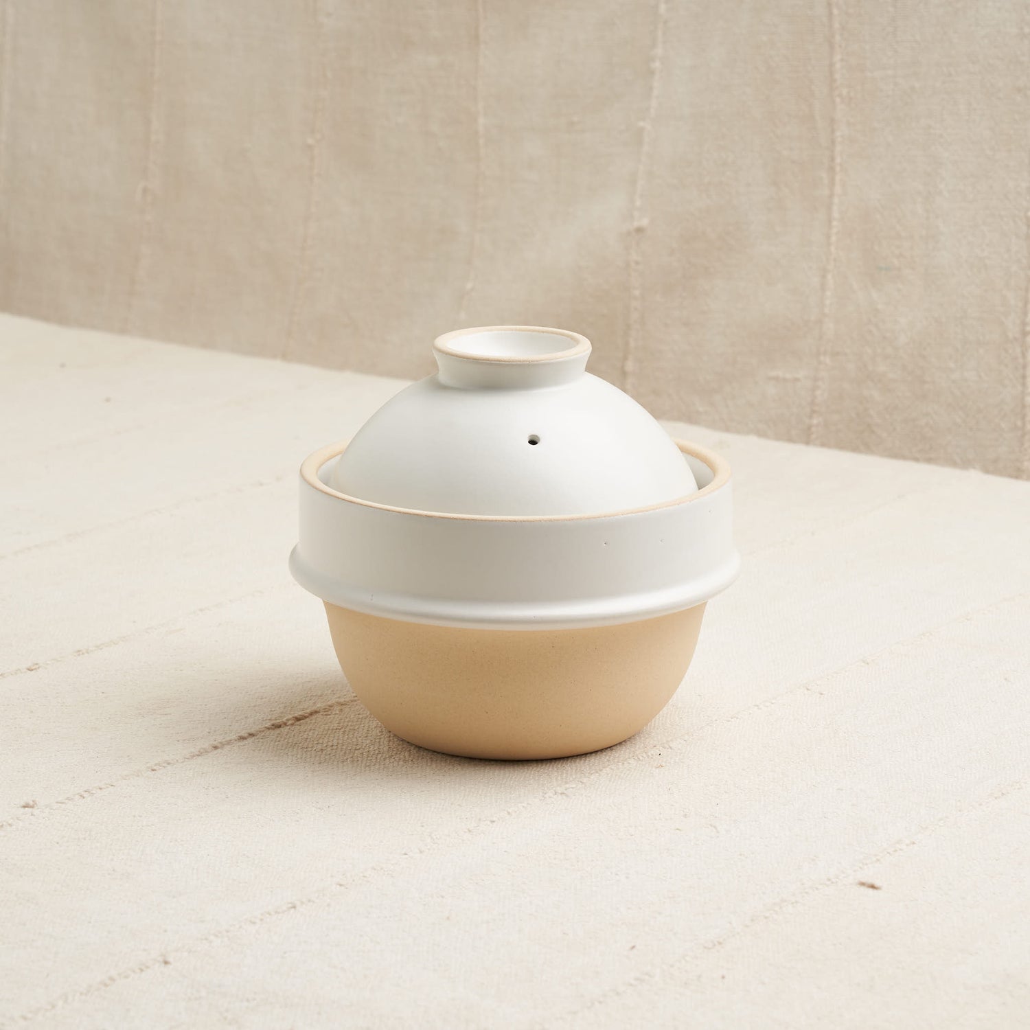 Mini Rice Cooker Donabe, White