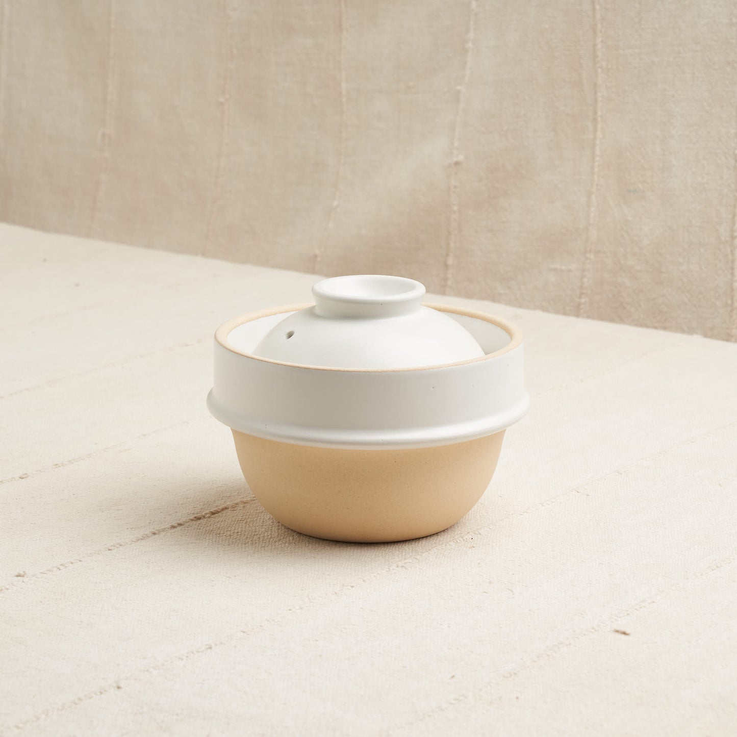 Mini Rice Cooker Donabe, White