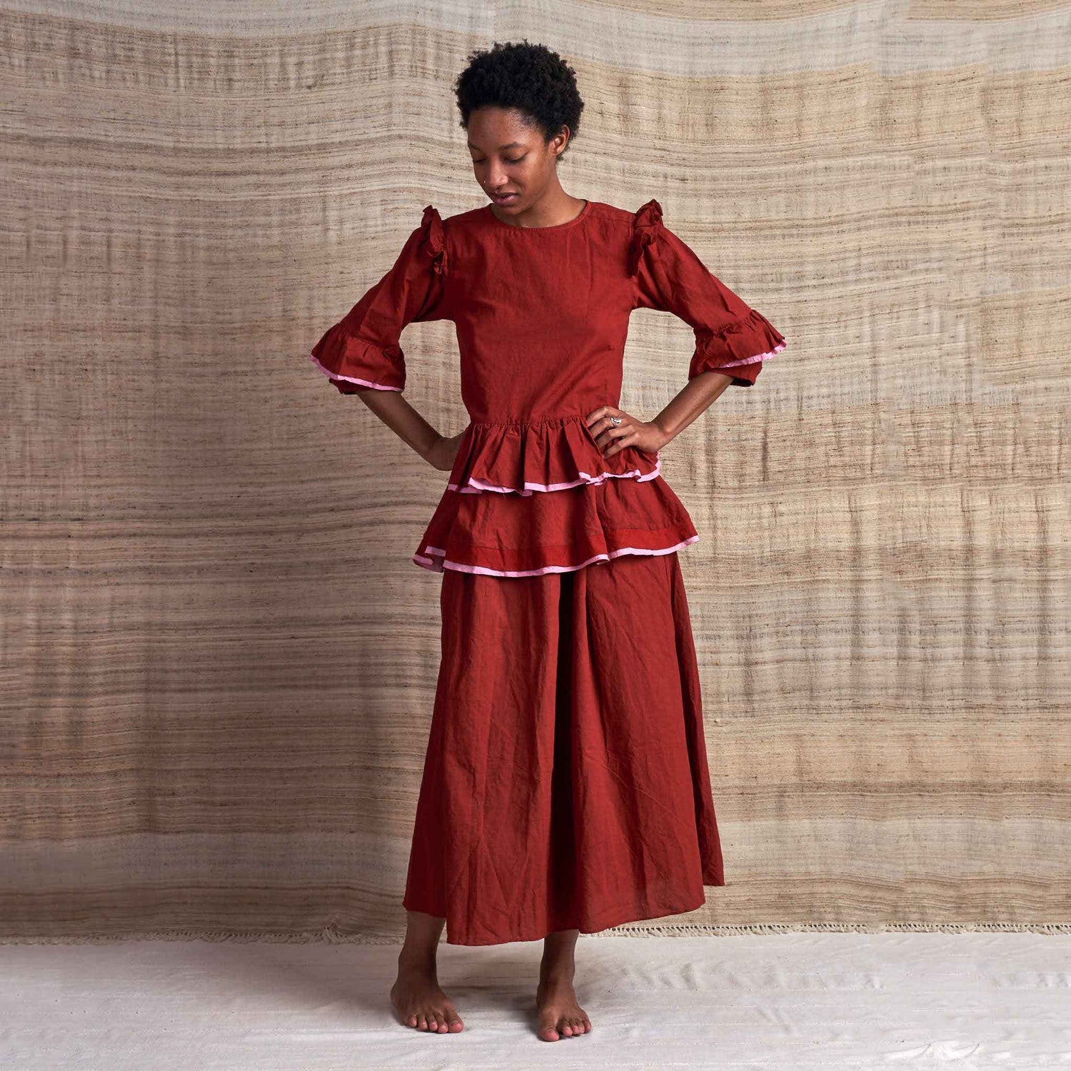 Tulsi Dress, Rose Madder Organic Cotton