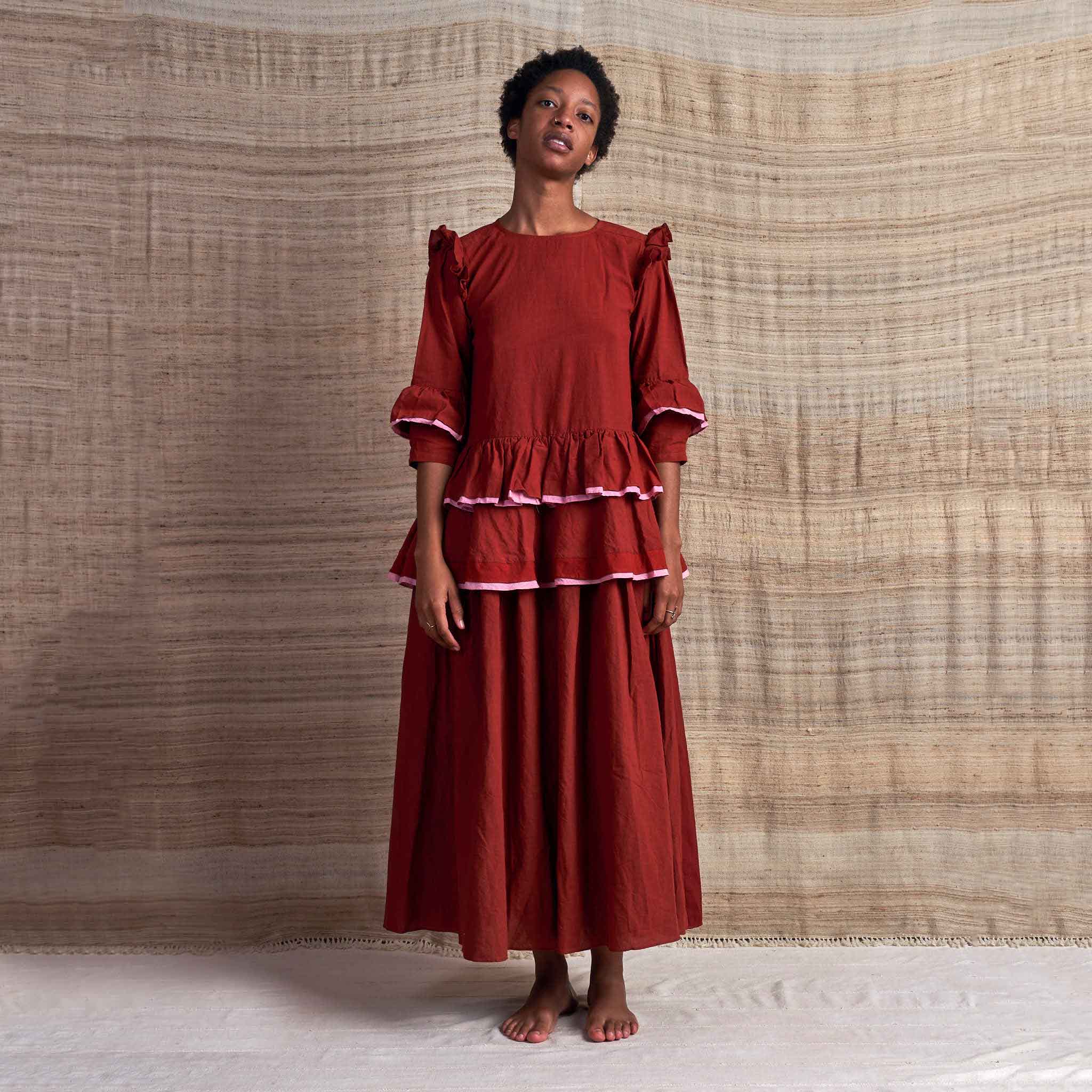 STORY mfg | Tulsi Dress in Rose Madder Organic Cotton – Housework