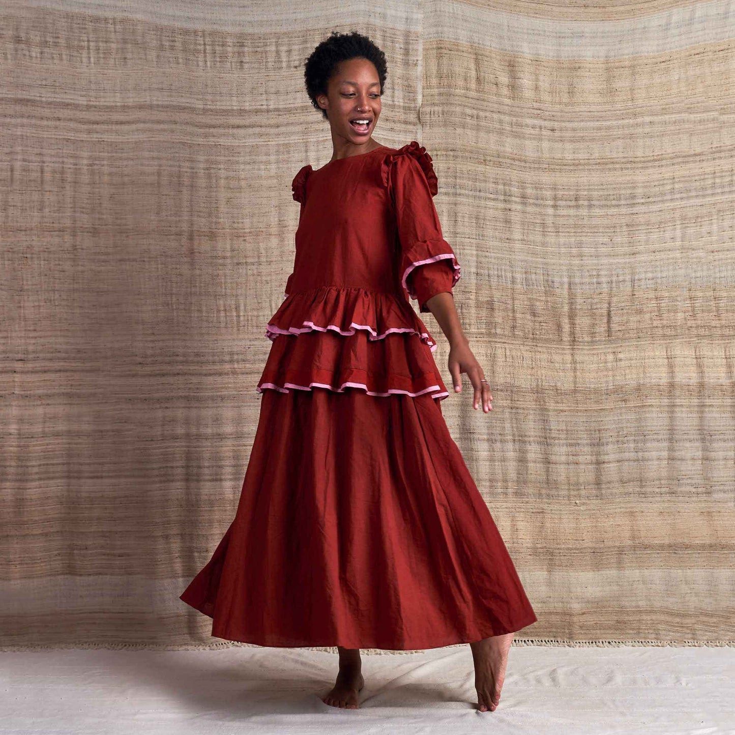 Tulsi Dress, Rose Madder Organic Cotton