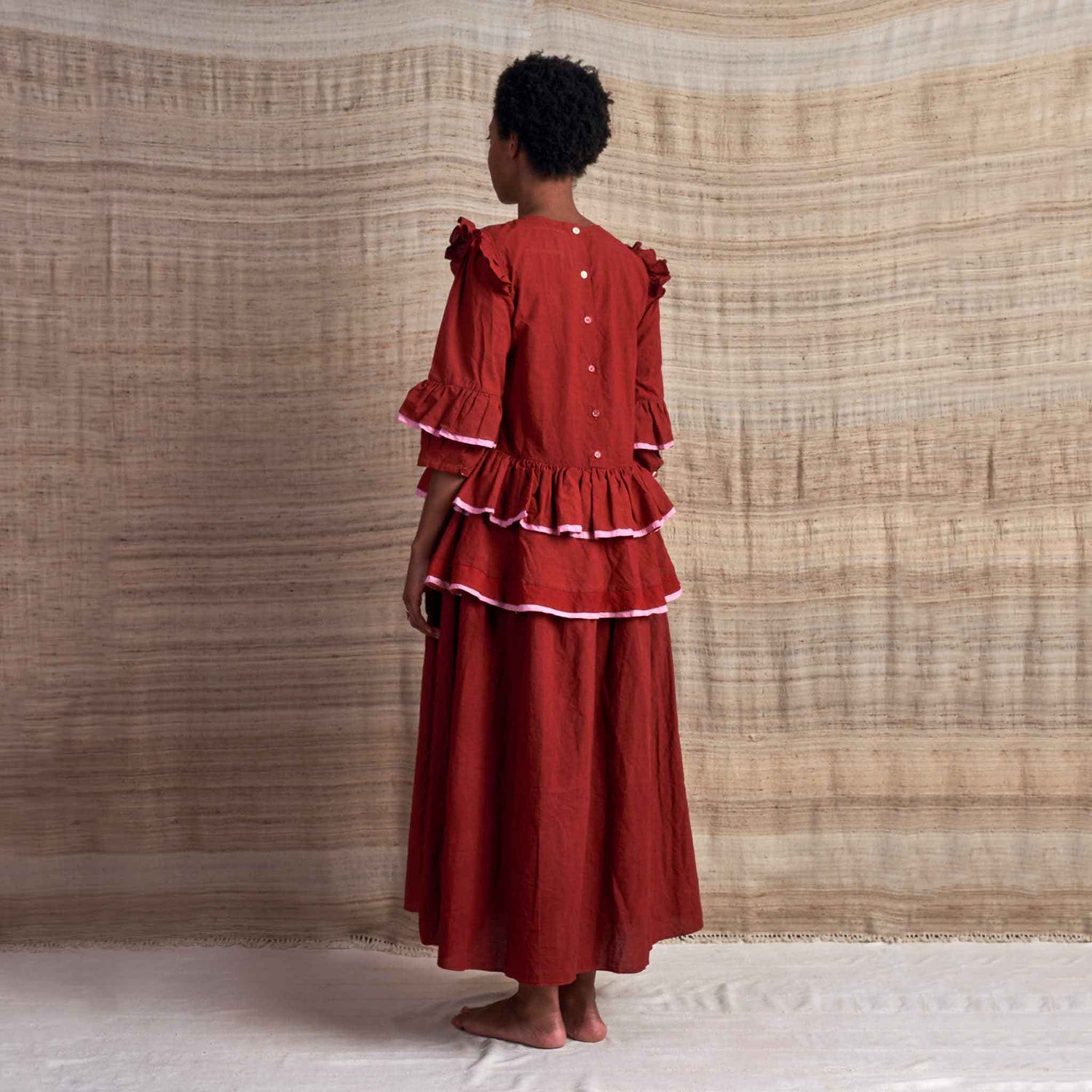 Tulsi Dress, Rose Madder Organic Cotton