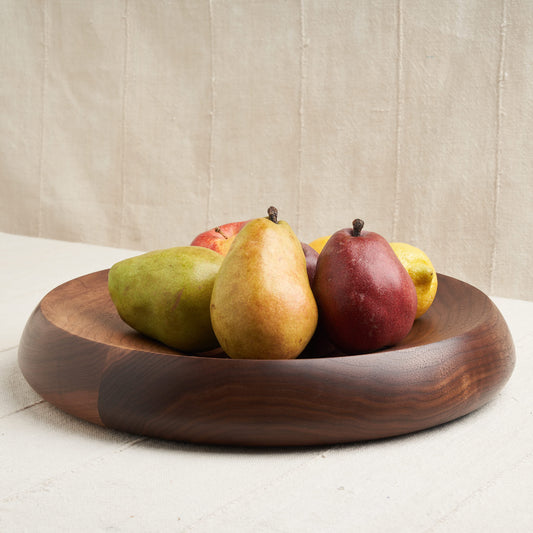 Hand-Turned Fruit Bowl, Natural Walnut