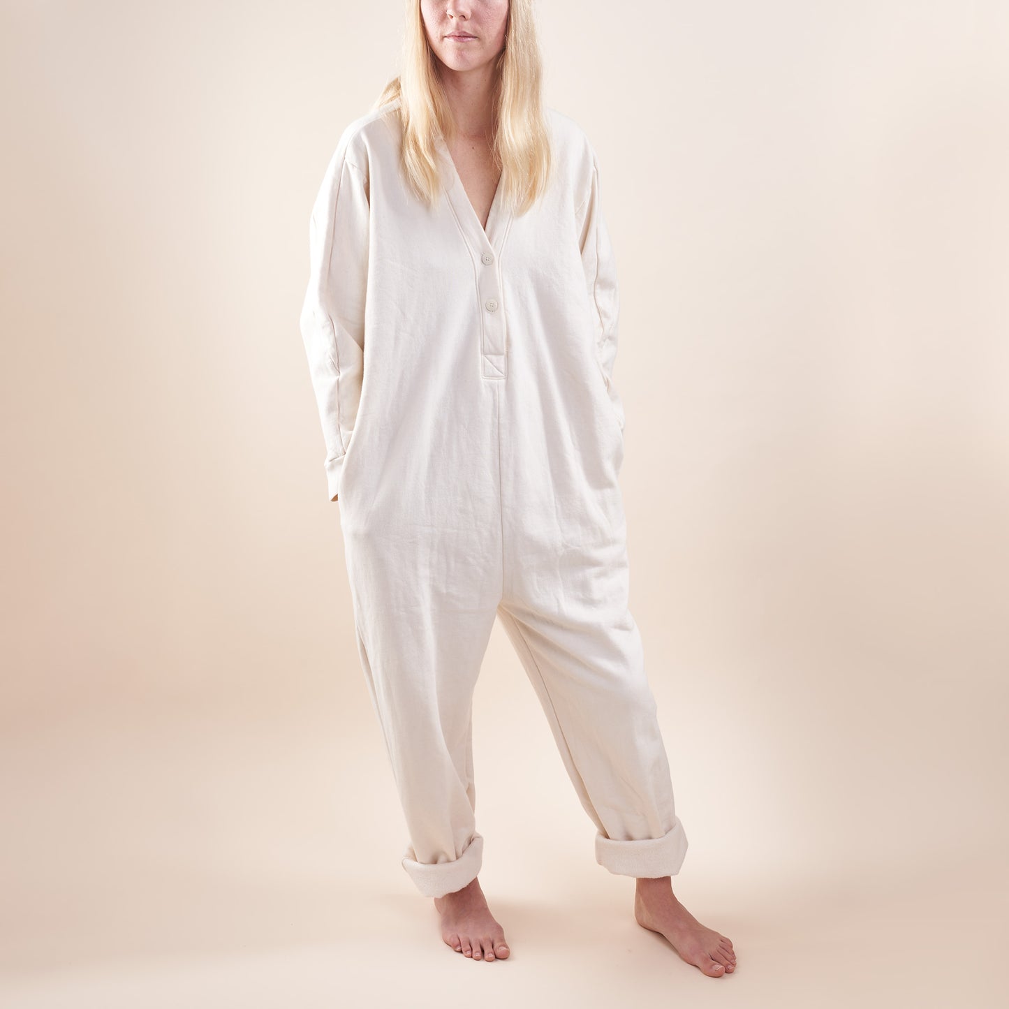 Easy Coverall, Undyed Organic Cotton Fleece