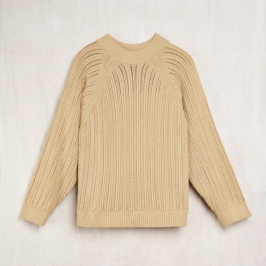 Hand-Knit Sweatshirt Sweater, Undyed Sage Colorganic® Cotton