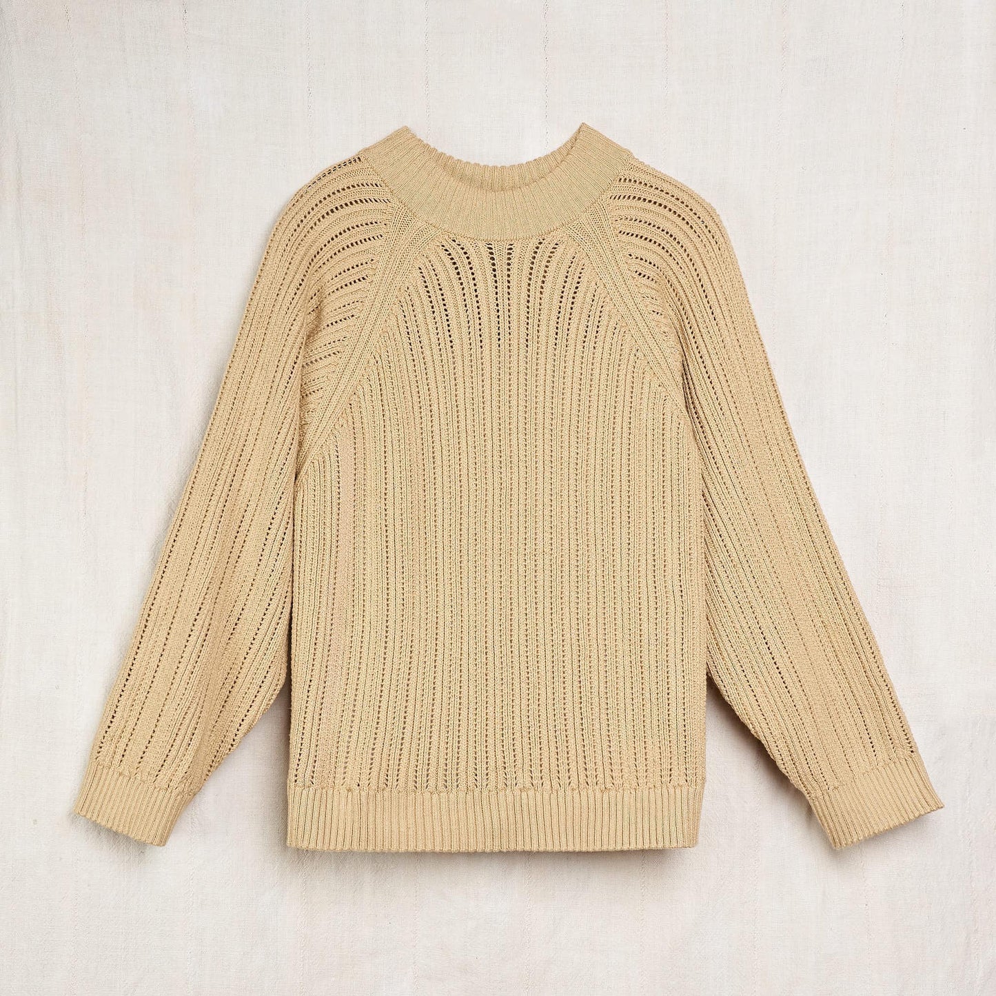 Hand-Knit Sweatshirt Sweater, Undyed Sage Colorganic® Cotton