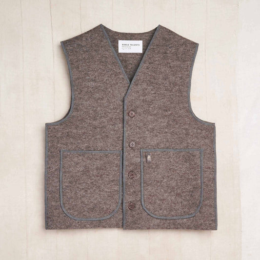 Felted Wool Vest, Undyed Charcoal